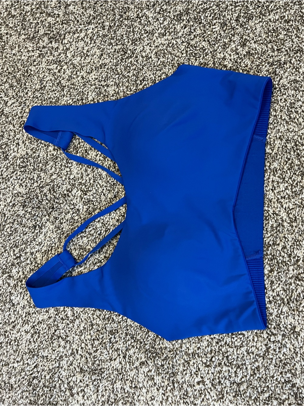 Blue Sports Bra with Strappy Back